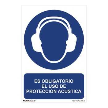 Seãal Uso Obligatorio ''paso Obligatorio El Uso De Proteccion Acãstica'' (pvc 07mm) 30x40cm - Neoferr..