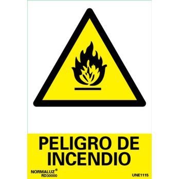 Señal Pvc Peligro Incendio 21x30 Cm