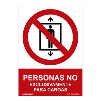 Seãal Prohibido ''personas No, Exclusivamente Para Cargas'' (pvc 07mm) 30x40cm - Neoferr..