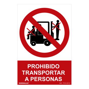 Seãal Prohibido ''prohibido Transportar A Personas'' (pvc 07mm) 30x40cm - Neoferr..