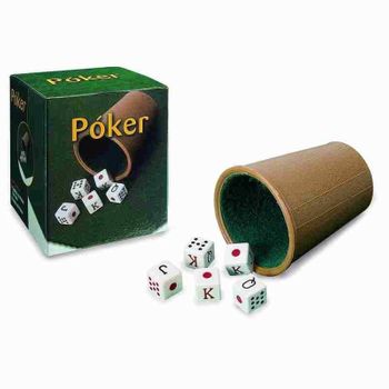 Cubilete Poker Forrado + Dados