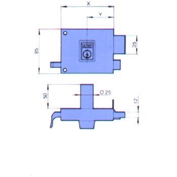 Cerradura Sobreponer Picaporte Y Palanca Izquierda 100x50mm Hierro Pintado 125100ihp Yale