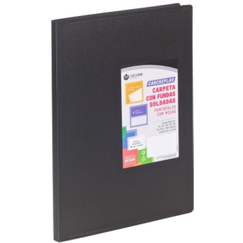 Carpeta 60 Fundas Soldadas A4 Tapa Flexible Color Negro Carchiplas