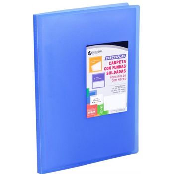 Carpeta 60 Fundas Soldadas A4 Tapa Flexible Color Azul Carchiplas