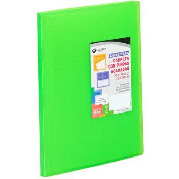 Carpeta 60 Fundas Soldadas A4 Tapa Flexible Color Lima Carchiplas