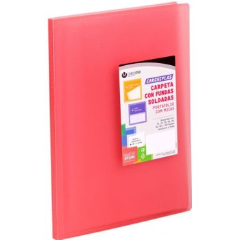 Carpeta 60 Fundas Soldadas A4 Tapa Flexible Color Rojo Carchiplas