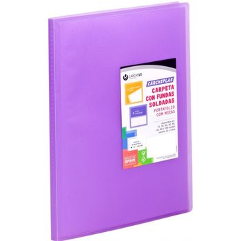 Carpeta 60 Fundas Soldadas A4 Tapa Flexible Color Violeta Carchiplas