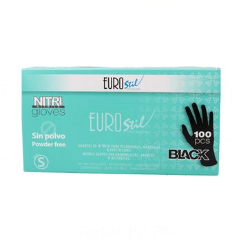 Guantes Desechables Eurostil Negro Talla S Nitrilo (100 Uds)