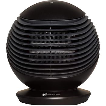 Haverland Wow | Termoventilador Portátil | 1500 W | 3 Velocidades | Oscilación Horizontal 90º | Max. 25 M² | Mando A Distancia | Silencioso | Sistema Touch | Temporizador | Calentamiento Rápido | Nero