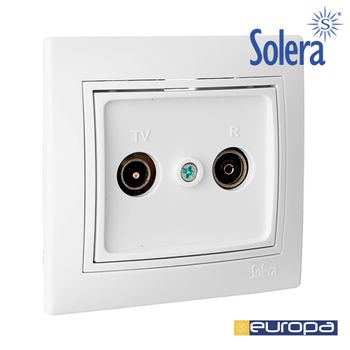 Toma De Señal Para Tv Y Radio Color Blanco Monobloc 83x81mm S Europa Solera - Neoferr*