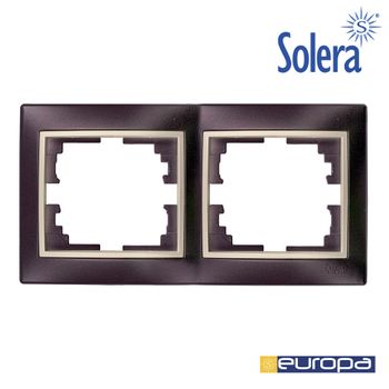 Marco Para 2 Elementos Horizontal Negro Y Perla 154x81x10mm Seuropa Solera - Neoferr*