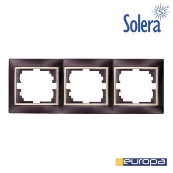 Marco Para 3 Elementos Horizontal Negro Y Perla 225x81x10mm Seuropa Solera - Neoferr*