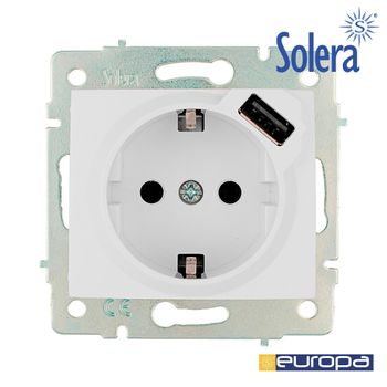 Base Bipolar Con T/t Lateral 16a 250v Con Usb Power Seuropa Solera - Neoferr*