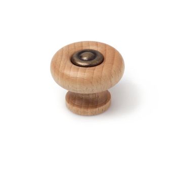 Pomo Oval Madera Zamak  40 Mm Haya Transparente