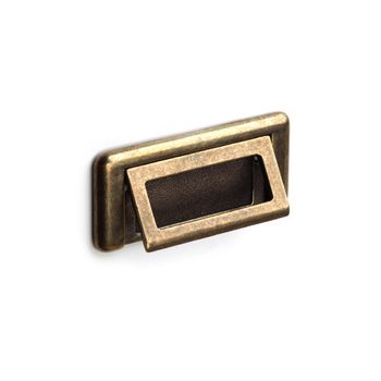 Tirador Rectangular Asa Abatible Zamak 82 Mm Cobre