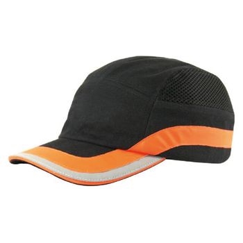 Gorra Antigolpes Negra / Naranja Marca Climax