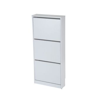 Topkit |mueble Zapatero Congo 50ab| Zapatero Estrecho | Armario Zapatero | Mueble Zapatero 3 Puertas Abatibles. | Blanco