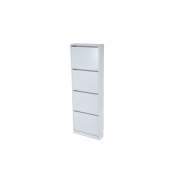 Topkit |mueble Zapatero Loira 52ab| Zapatero Estrecho Alto | Armario Zapatero | Mueble Zapatero 4 Puertas Abatibles. | Blanco