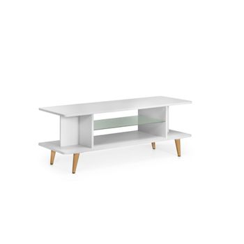 Mesa Rectangular Con Estante Cristal 2476