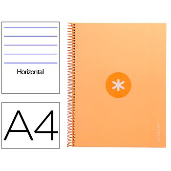 Cuaderno Espiral Liderpapel A4 Micro Antartik Tapa Forrada80h 90 Gr Horizontal 1 Banda 4 Taladros Color Amarillo Clar