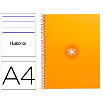 Cuaderno Espiral Liderpapel A4 Micro Antartik Tapa Forrada80h 90 Gr Horizontal 1 Banda 4 Taladros Color Mostaza
