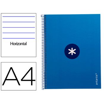 Cuaderno Espiral Liderpapel A4 Micro Antartik Tapa Forrada80h 90 Gr Horizontal 1 Banda 4 Taladros Color Azul Oscuro