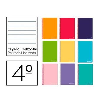 Cuaderno Espiral Liderpapel Cuarto Witty Tapa Dura 80h 75gr Rayado Horizontal 8mm Con Margen Colores Surtidos