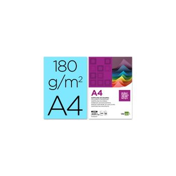 Cartulina Liderpapel A4 180g/m2 Celeste Paquete De 100