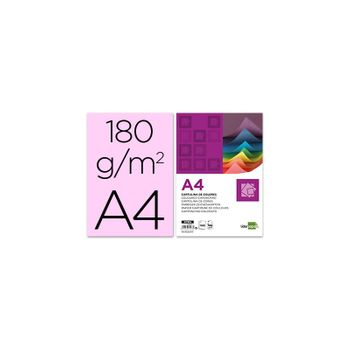 Cartulina Liderpapel A4 180g/m2 Rosa Paquete De 100