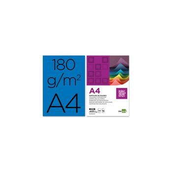 Cartulina Liderpapel A4 180g/m2 Azul Paquete De 100