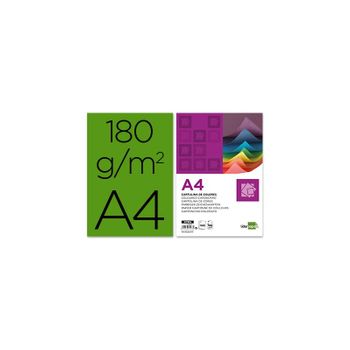 Cartulina Liderpapel A4 180g/m2 Verde Abeto Paquete De 100