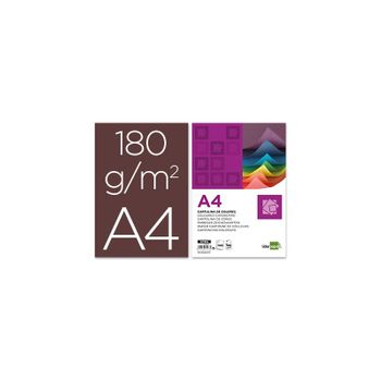 Cartulina Liderpapel A4 180g/m2 Marron Paquete De 100