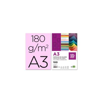 Cartulina Liderpapel A3 180g/m2 Rosa Paquete De 100