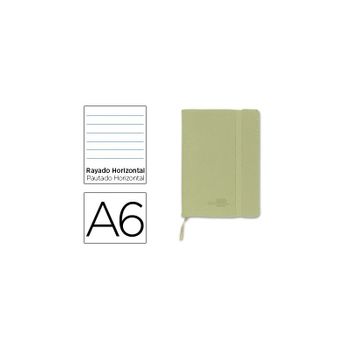 Libreta Liderpapel Simil Piel A6 120 Hojas 70g/m2 Horizontal Sin Margen Verde