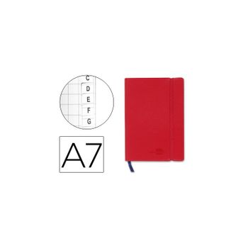 Libreta Liderpapel Simil Piel A7 120 Hojas 70g/m2 Indice Rojo