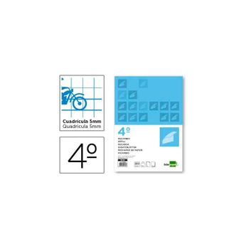 Recambio Liderpapel Cuarto Pautaguia 100 Hojas 80 G Cuadriculado Pautado 5 Mm Con Margen 6 Taladros