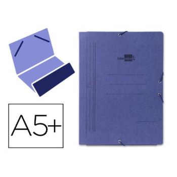 Carpeta Liderpapel Gomas Cuarto Bolsa Carton Pintado Azul (pack De 10)