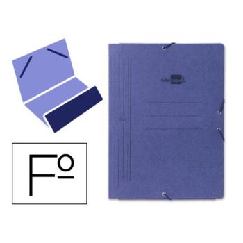 Carpeta Liderpapel Gomas Folio Bolsa Carton Pintado Azul (pack De 10)