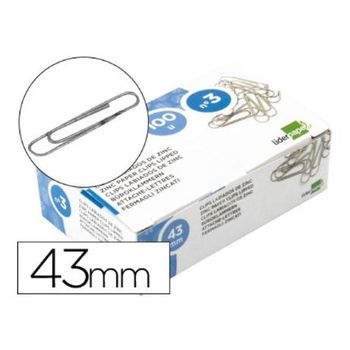 Clips Liderpapel N. 3 Labiados 43 Mm Caja De 100 Unidades (pack De 10)