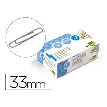 Clips Liderpapel N. 2 Labiados 33 Mm Caja De 100 Unidades (pack De 10)