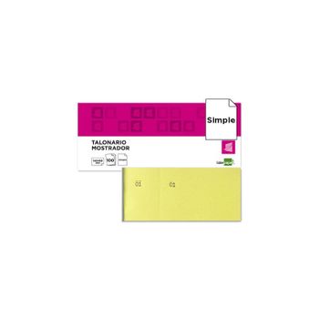 Talonario Liderpapel Mostrador 60x145 Mm Tl01 Amarillo Con Matriz 20 Unidades