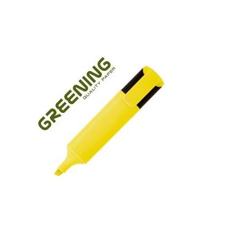 Rotulador Greening Fluorescente Punta Biselada Amarillo (pack De 12 Uds.)