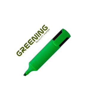 Rotulador Greening Fluorescente Punta Biselada Verde (pack De 12 Uds.)