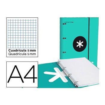 Liderpapel Antartik AW53 - Carpeta clasificadora con gomas, una solapa,  tamaño A4, 12 departamentos, color menta