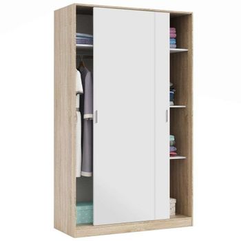 Armario Ropero Sabiote Con 2 Puertas Abatibles En Roble Natural 184 Cm(alto)81  Cm(ancho)52 Cm(largo) , Color - Natural con Ofertas en Carrefour