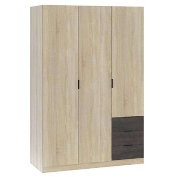 Armario 2 Puertas Con Barra Y 7 Baldas 101 Cm - Nature - L 101 X A 58 X H  207,5 Cm con Ofertas en Carrefour