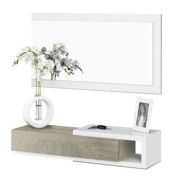 Mueble De Recibidor Con Espejo Noon 95(mesitayespejo) X 19(mesita)/50(espejo) X 26(mesita) Cm