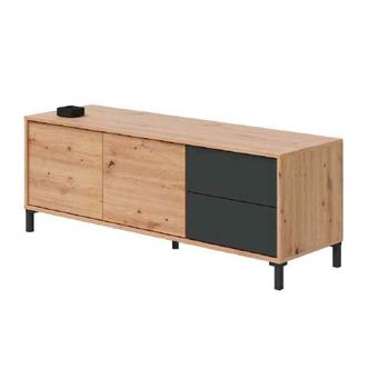 Mueble De Tv Salón Comedor Rustik Modular Estilo Moderno Color Naturale Y  Pizarra 258x186x42 Cm con Ofertas en Carrefour