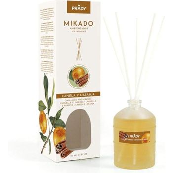 Difusor De Fragancia Con Varillas Mikado Ambientador Cenela Y Naranja 100ml