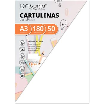 Cartulina Blanca, 50 Cartulinas Grandes 50x65cm Colores Claros E Intensos, Cartulinas De Colores 180gr Para Manualidades, Diseños Creativos Y Proyectos De Arte · Ofituria